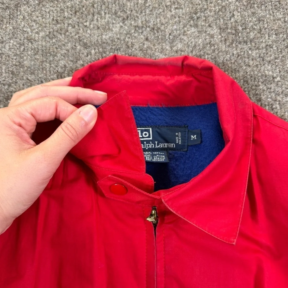 Vintage Polo Ralph Lauren Red Parka Jacket Mens M Fleece Lined Outdoor Retro 90s